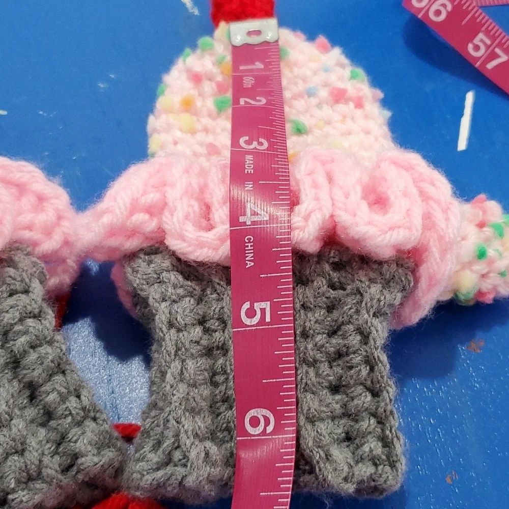 Handmade Crochet Pink Cupcake Mittens Size Toddler NWOT